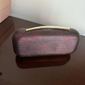 Rich Purple Clutch with Metallic Handle